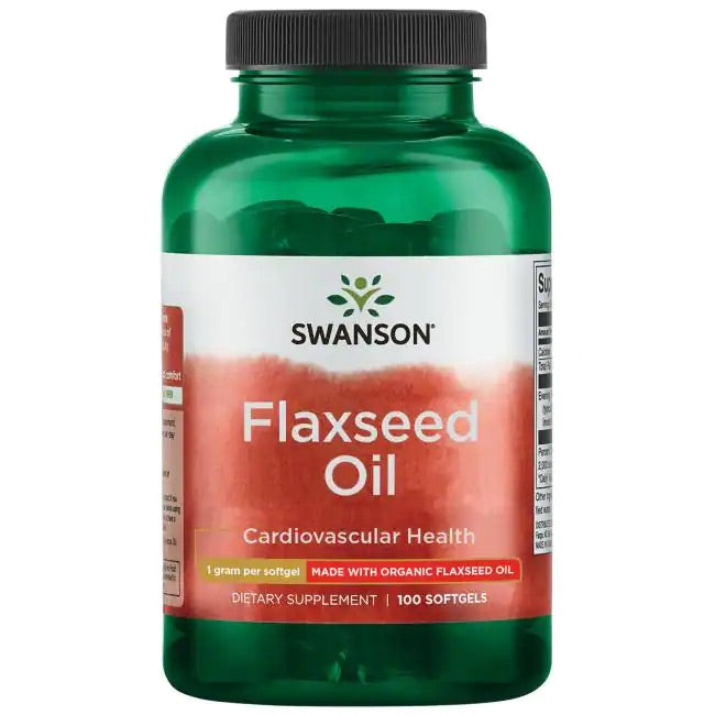 SWANSON FLAXSEED OIL, 100 SOFTGELS