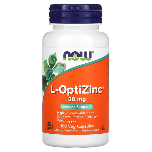 NOW L-OPTIZINC 30MG, 100 VEG. CAPSULES