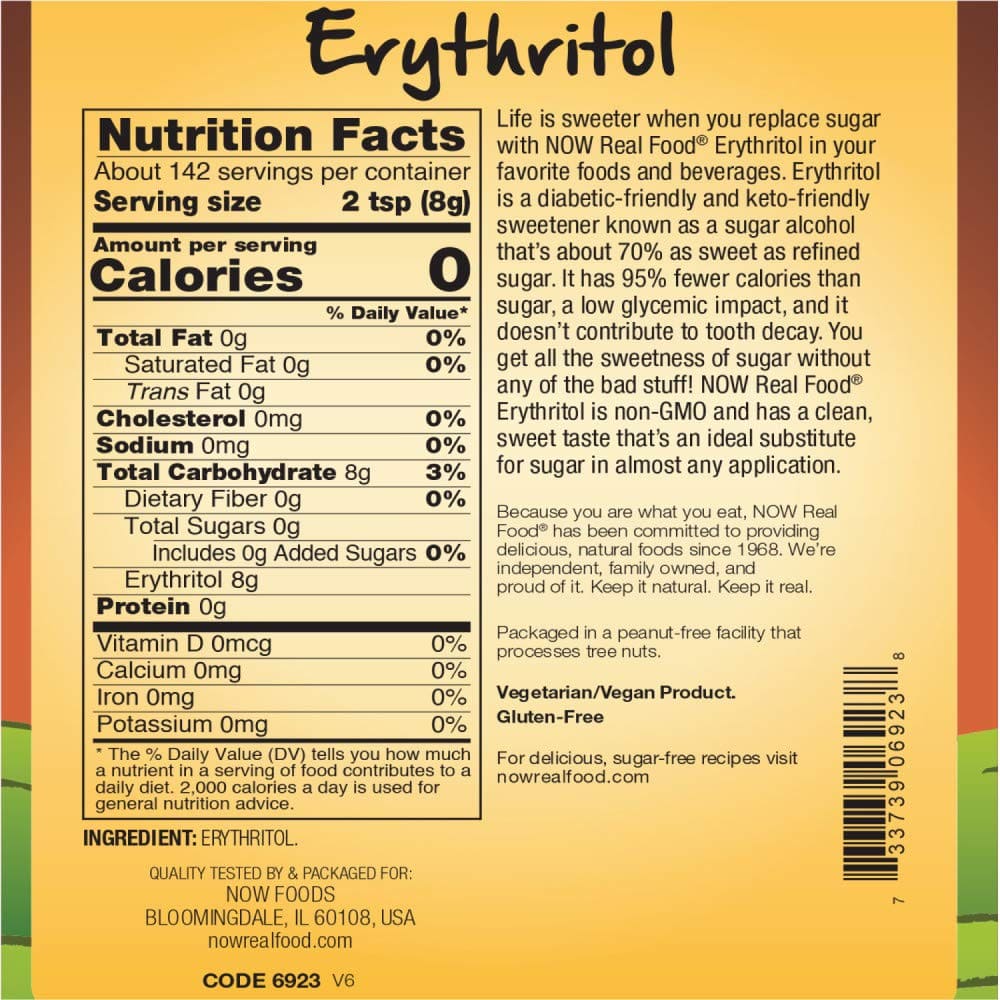 NOW REAL FOOD ERYTHRITOL 454G