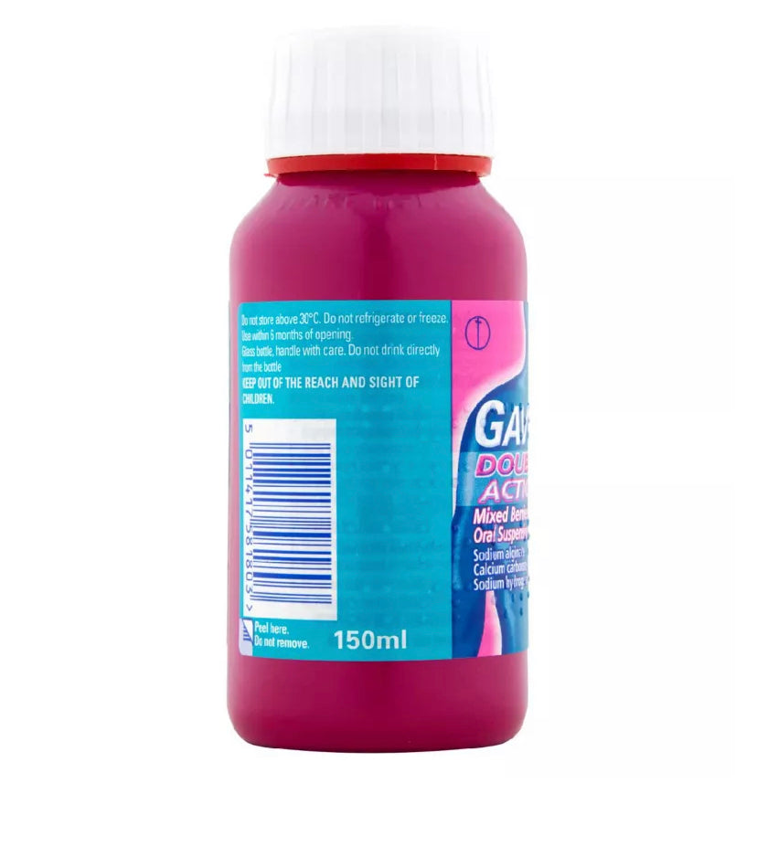 GAVISCON DOUBLE ACTION MIXED BERRIES FLAVOUR ORAL SUSPENSION 150ML