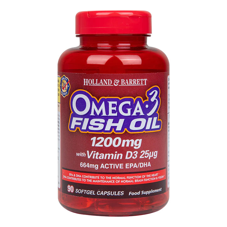 HOLLAND & BARRETT OMEGA 3 FISH OIL 1200MG, 90 SOFTGEL CAPSULES – Health ...